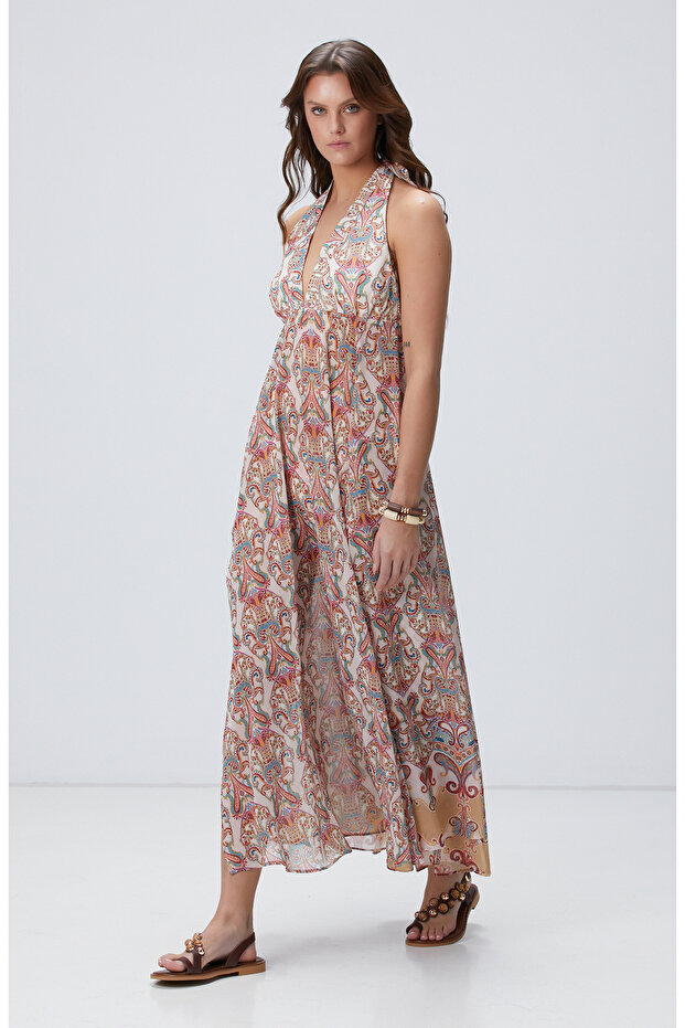 Bej Plaj Elbisesi - 1