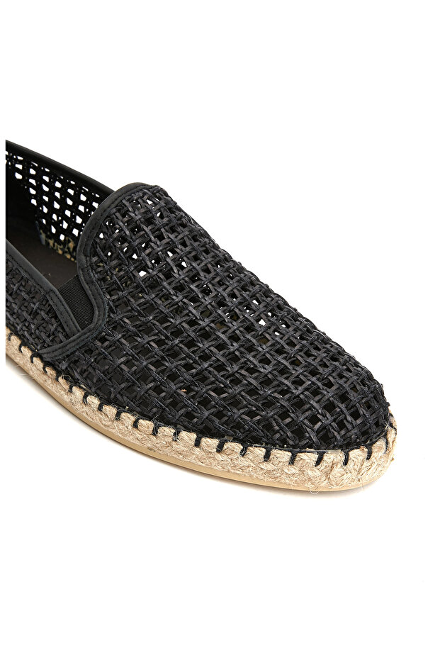 Siyah Erkek Deri Espadril - 6
