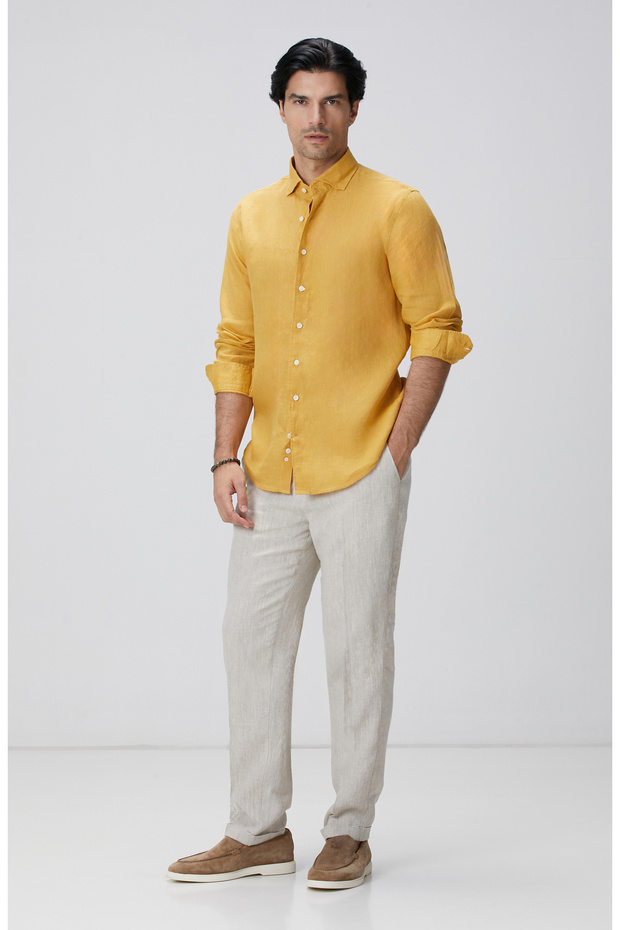 Safran Keten Gömlek - 3