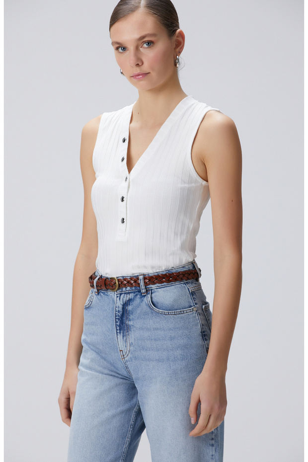 Kırıkbeyaz T-shirt - 1