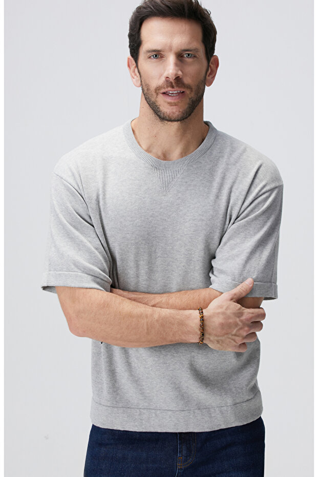 Gri Triko Sweatshirt - 2