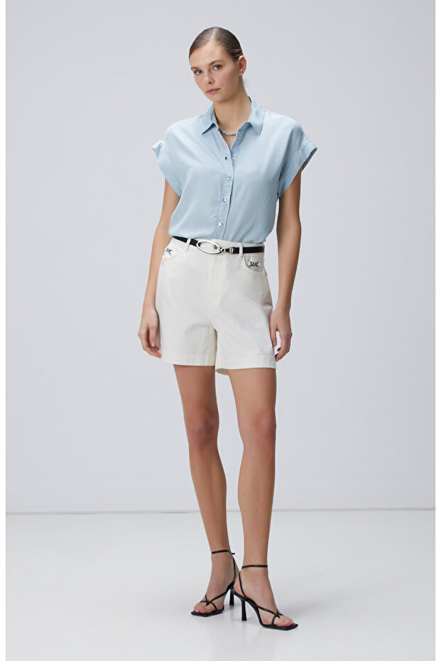 Açık  Mavi  Denim Gömlek - 3