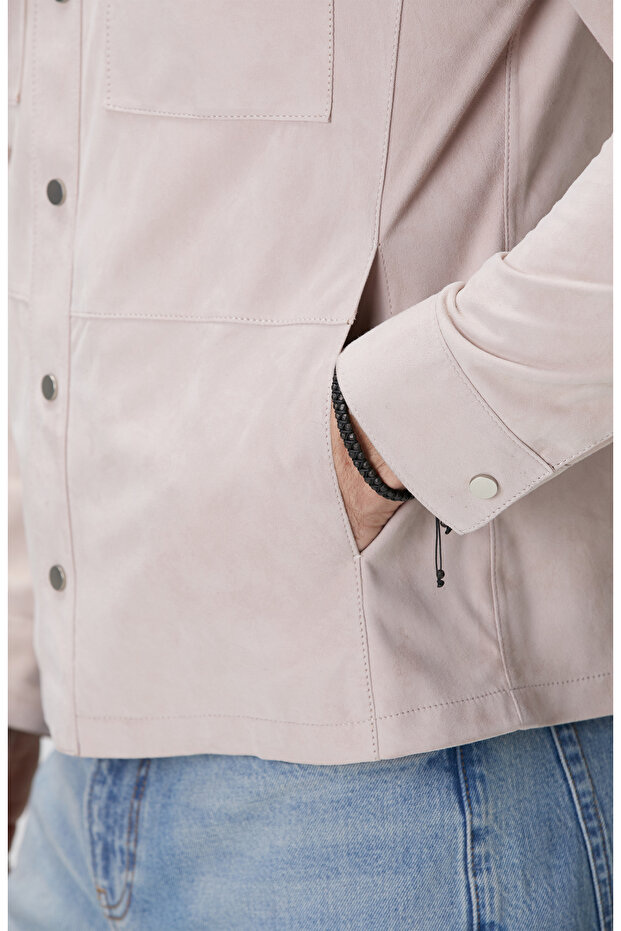 Pembe Süet Mont - 7