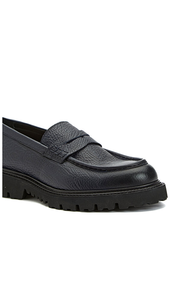 Lacivert Erkek Deri Loafer - 5