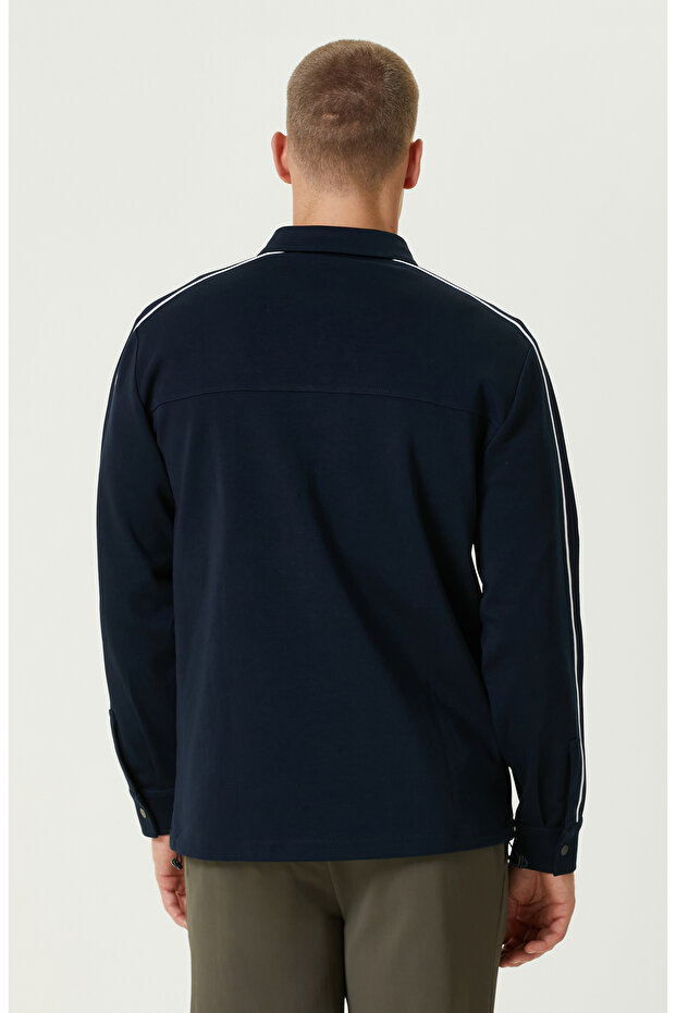 Lacivert N Tech Örme Dış Gömlek - 5