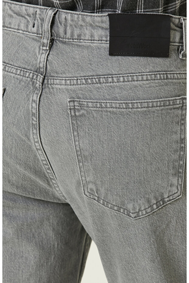 Gri Denim Pantolon - 5