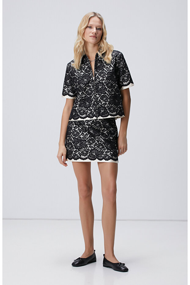 Siyah Limited Dantel Ceket - 2