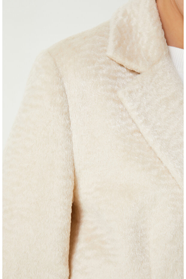 Kırık Beyaz Oversize Kaban - 5