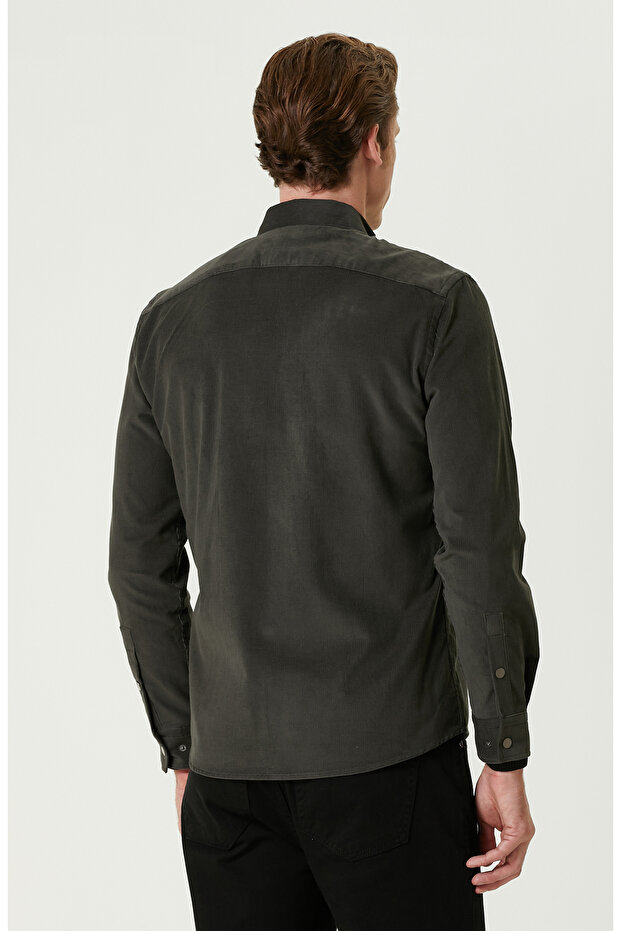 Haki Kadife Ceket - 5