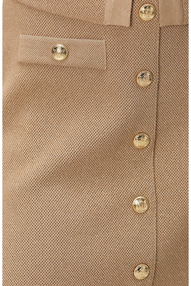 Limited Bej Mini Etek - 7