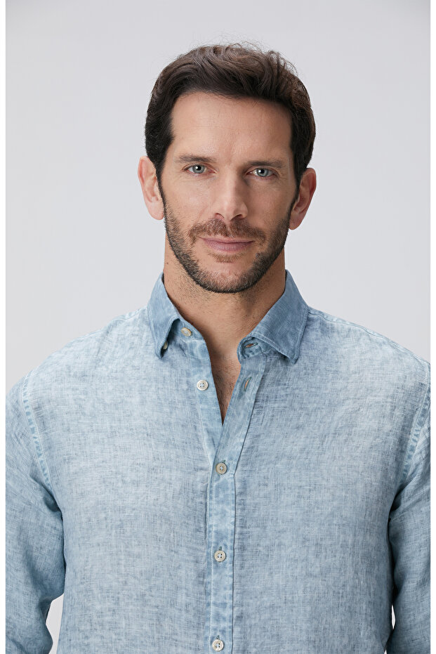 Mint Keten Gömlek - 7