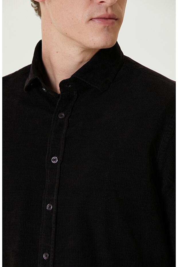 Bordo Fitilli Kadife Gömlek - 6