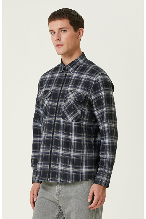 Lacivert Mavi Gömlek - 4