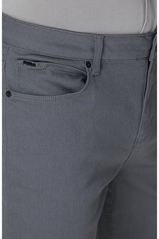 Gri Casual Pantolon - 4