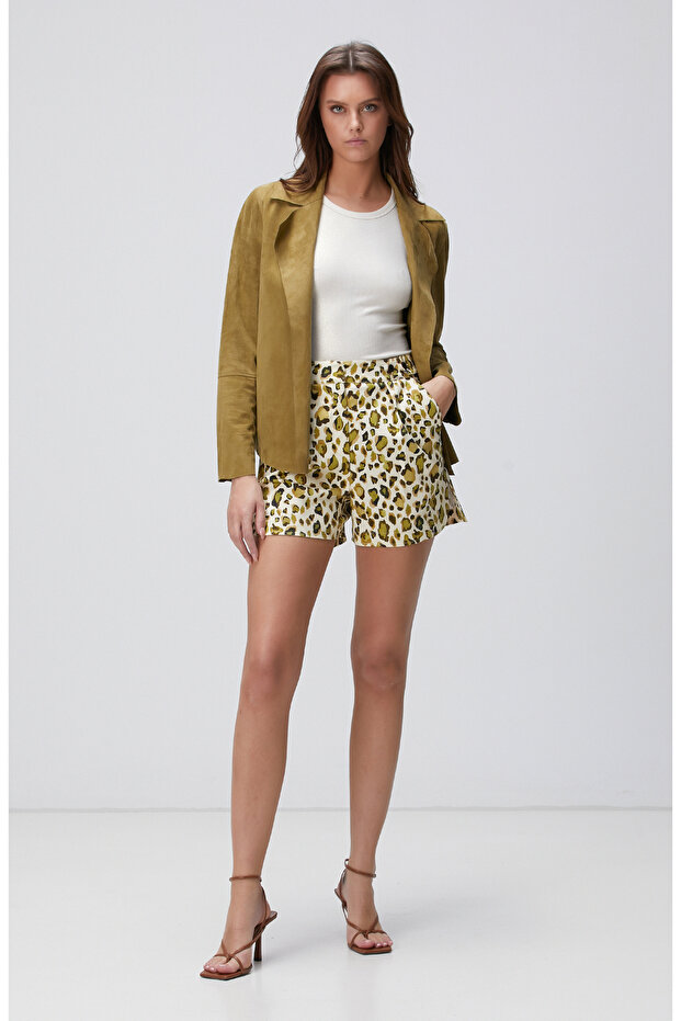 Haki Süet Deri Mont - 3