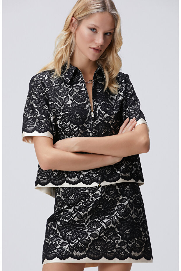 Siyah Limited Dantel Ceket - 3