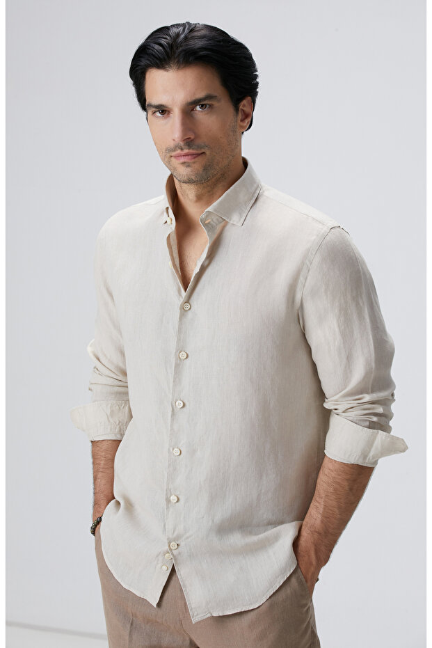 Naturel Keten Gömlek - 2