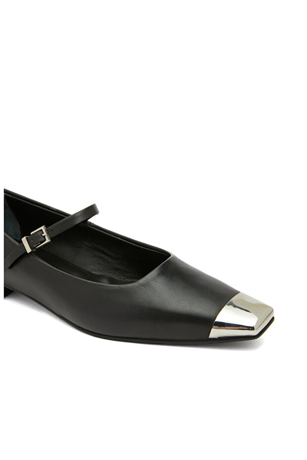 Siyah Kadın Deri Babet - 6