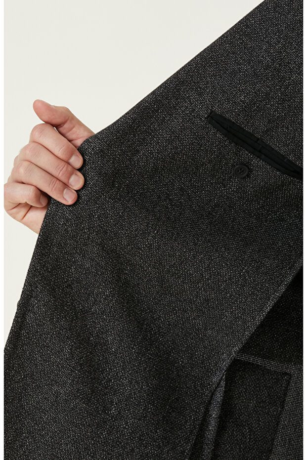 Antrasit Keten Karışımlı Ceket - 8