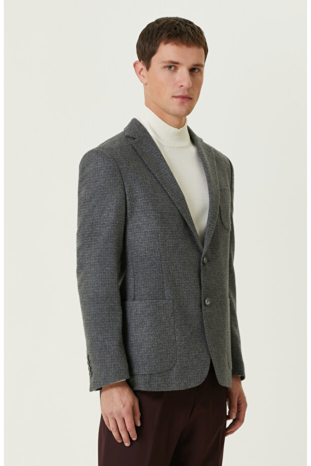 Gri Yün Ceket - 4