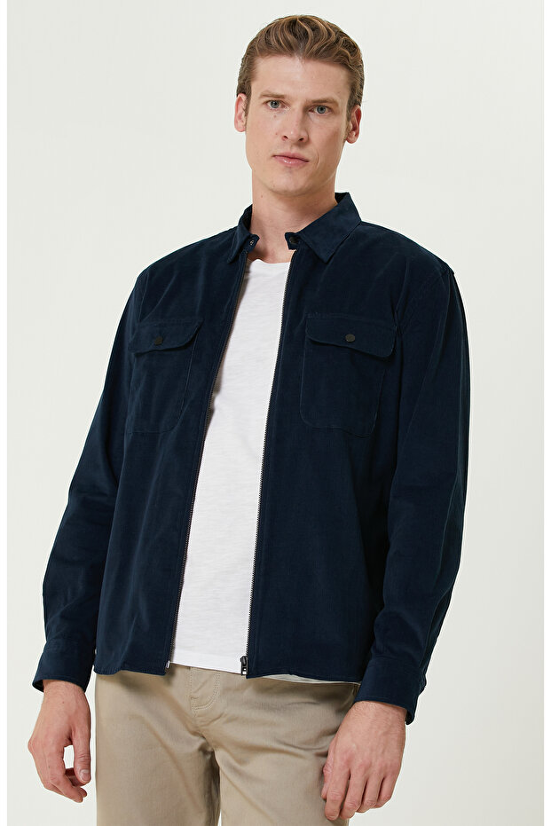 Lacivert Kadife Ceket - 2