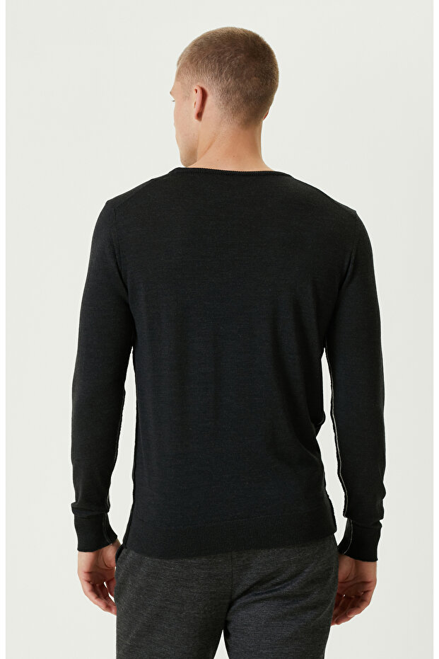 Antrasit Yün Triko Kazak - 5