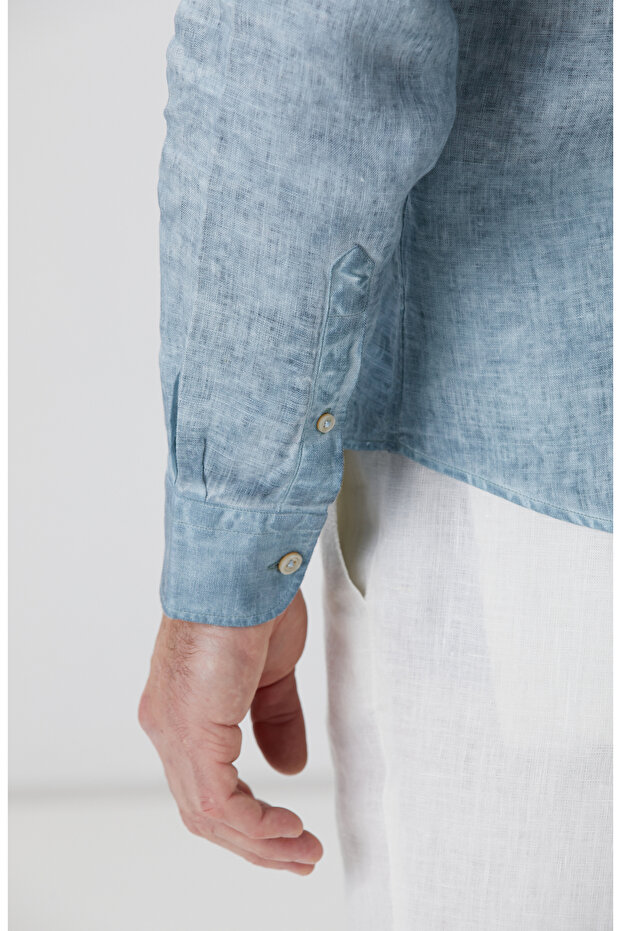 Mint Keten Gömlek - 8