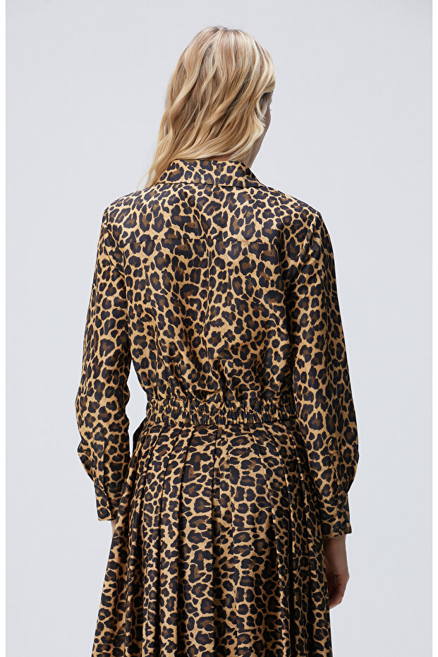 Bej Desenli Gömlek - 5