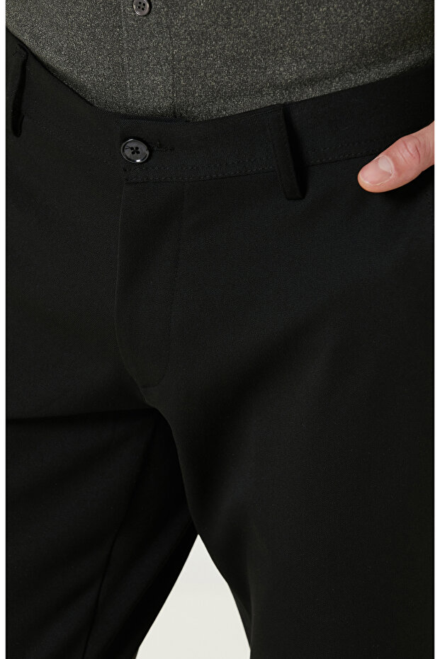 Siyah Diyagonal Pantolon - 4