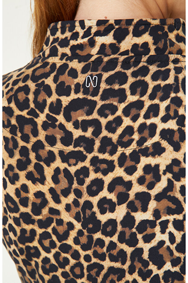 Camel Siyah N-Tech Leopar Detaylı SweaTshirt - 7