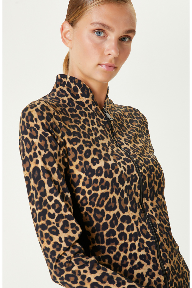 Camel Siyah N-Tech Leopar Detaylı SweaTshirt - 2
