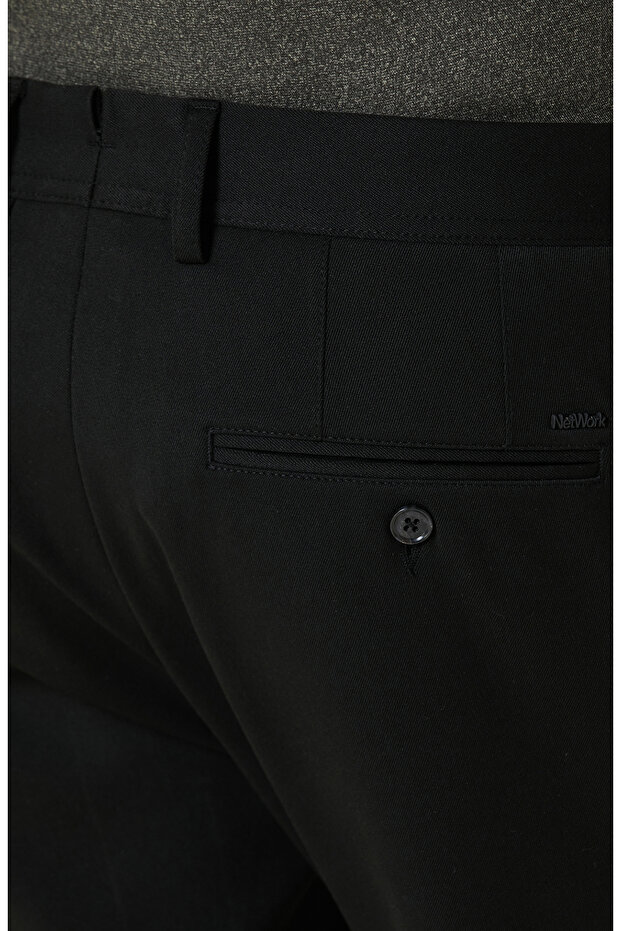 Siyah Diyagonal Pantolon - 5