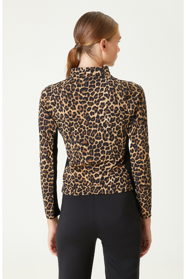 Camel Siyah N-Tech Leopar Detaylı SweaTshirt - 6