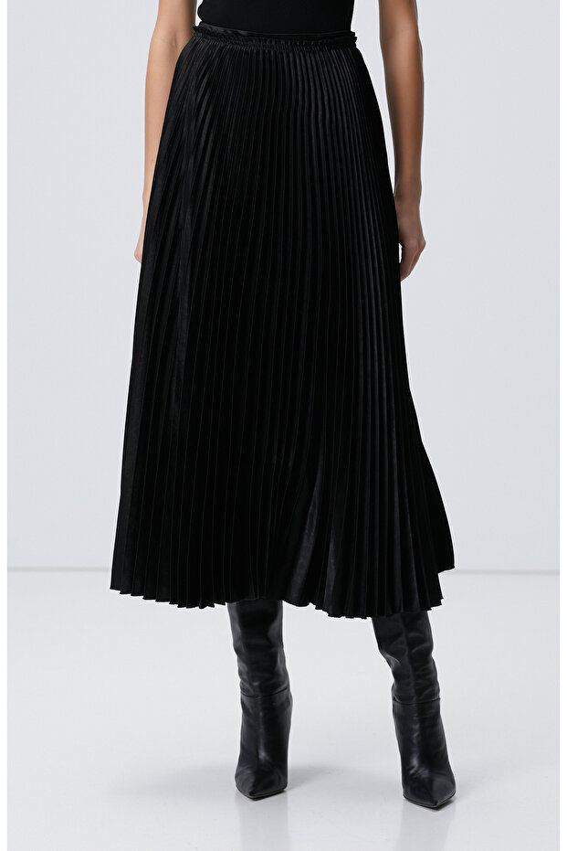 Siyah Piliseli Uzun Etek - 2