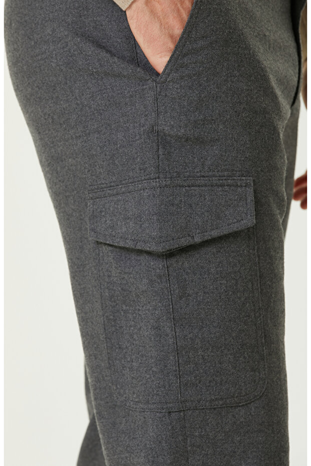 Gri Yün Karışımlı Pantolon - 6