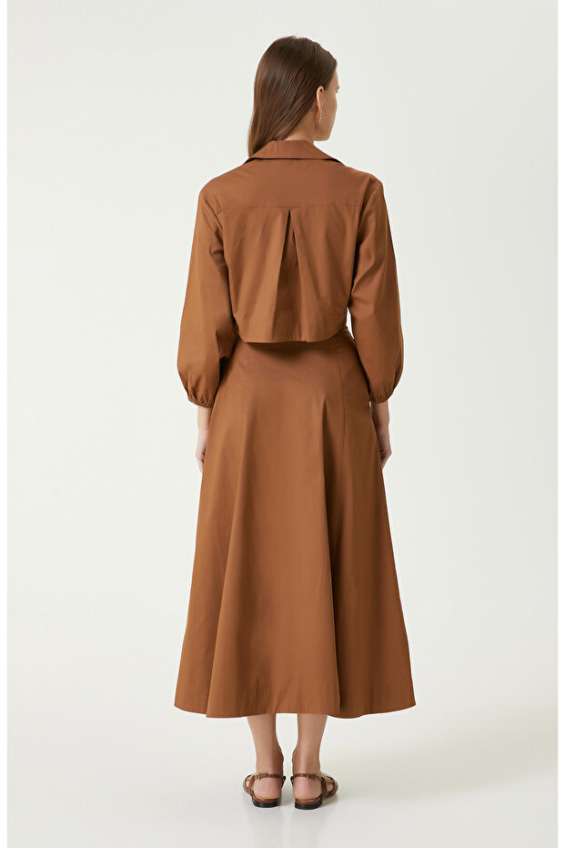 Karamel Maxi Elbise - 6