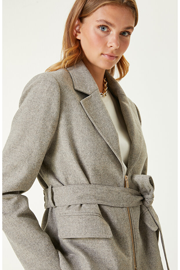 Vizon Yün Karışımlı Ceket - 3