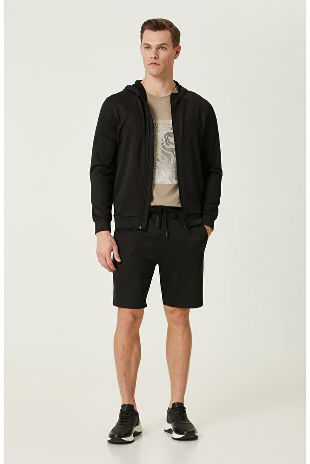 N-Tech Siyah Kapüşonlu Sweatshirt - 3