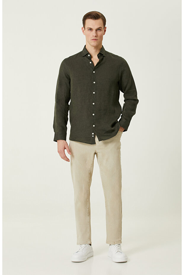 Açık Haki Denim Pantolon - 1