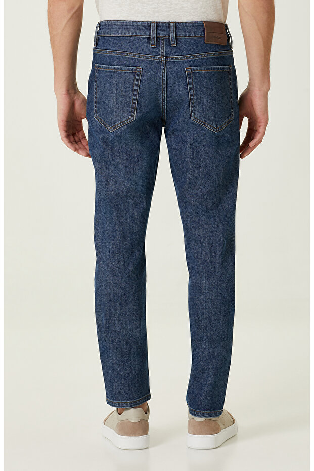 Lacivert Denim Pantolon - 3