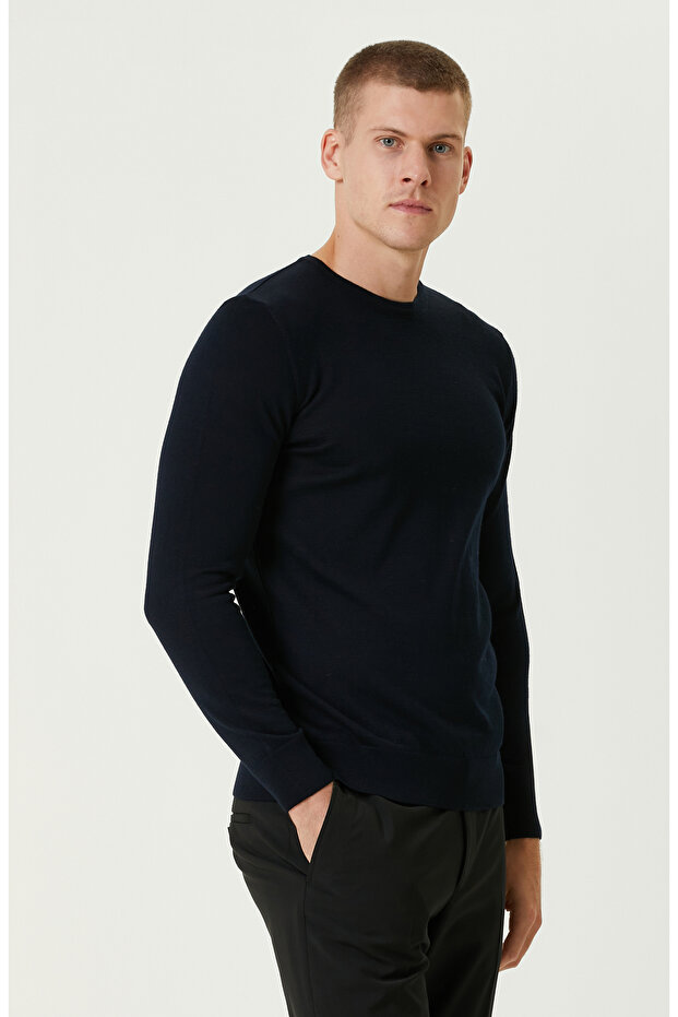 Lacivert Yün Kazak - 4