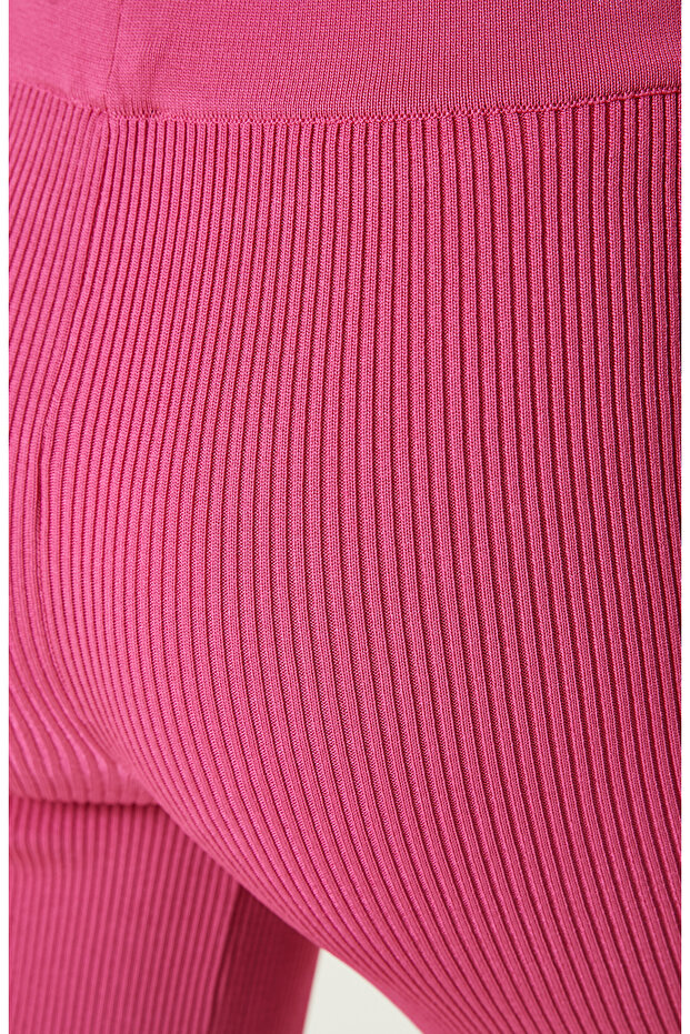Fuşya Triko Pantolon - 4