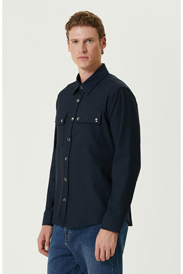 Lacivert Dış Gömlek - 4