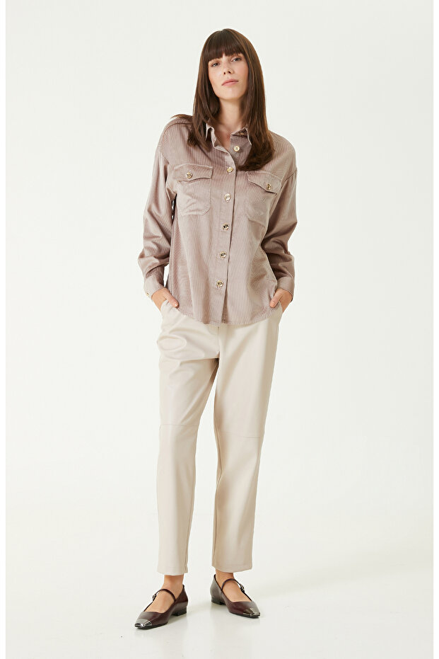 Vizon Fitilli Kadife Dış Gömlek - 3