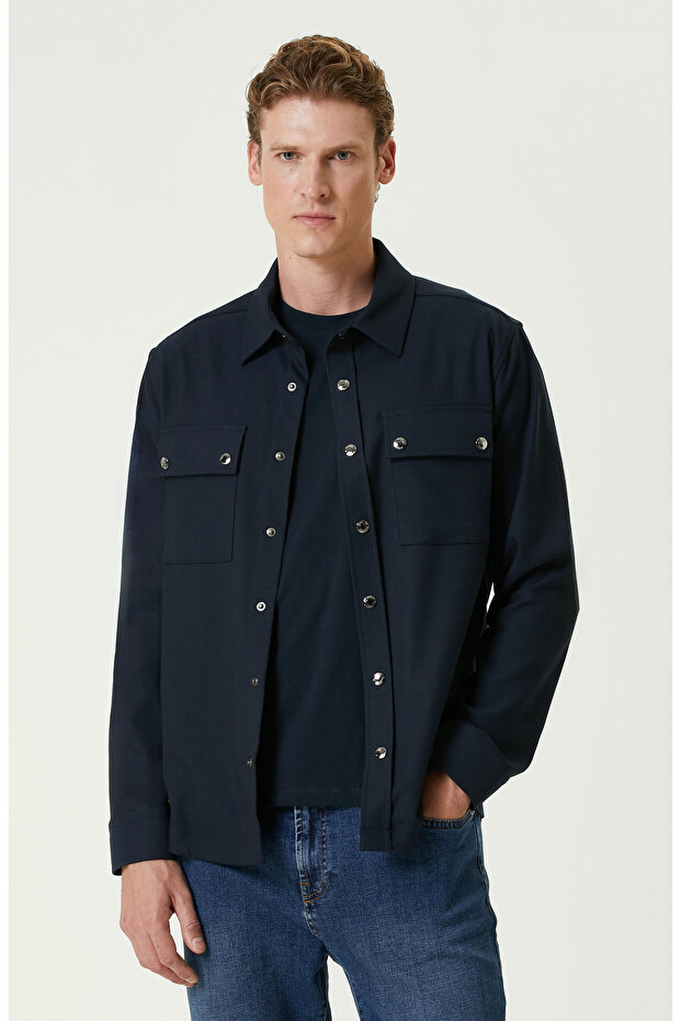 Lacivert Dış Gömlek - 1