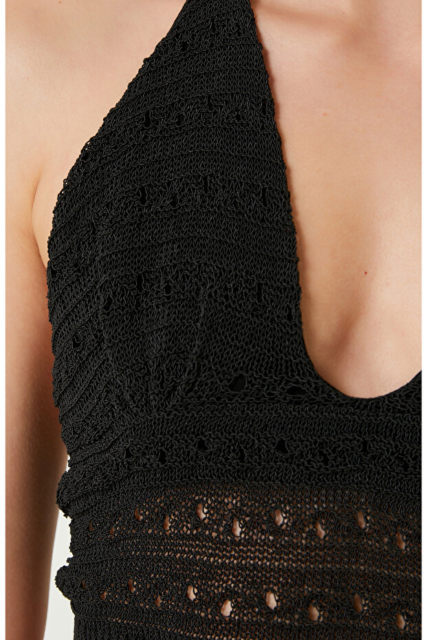 Siyah Triko Beach Bluz - 5