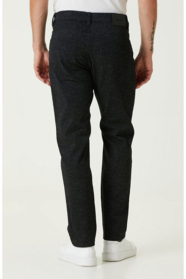 Siyah Denim Görünümlü Casual Pantolon - 3