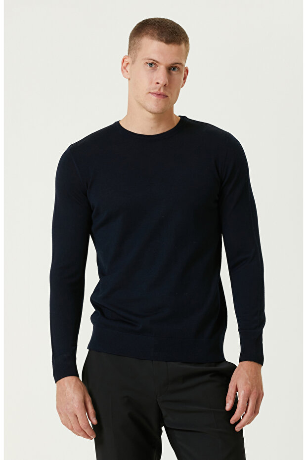 Lacivert Yün Kazak - 1