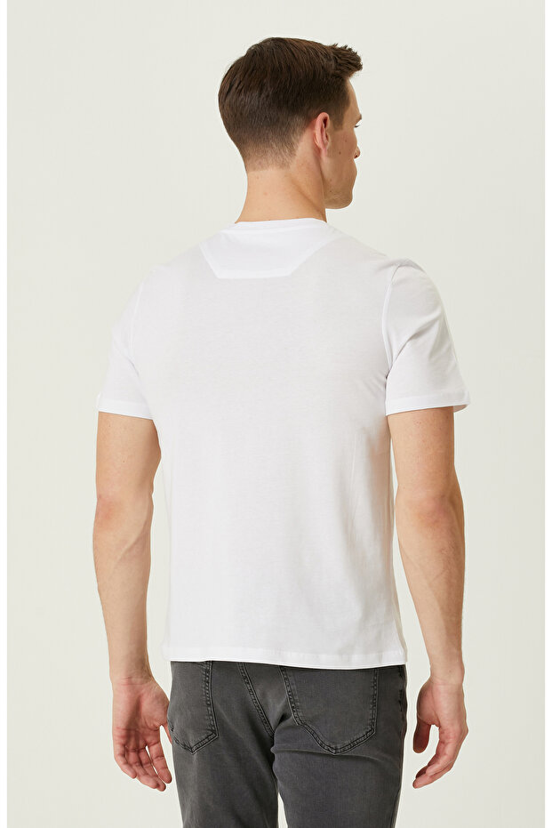 Beyaz Baskılı T-Shirt - 5