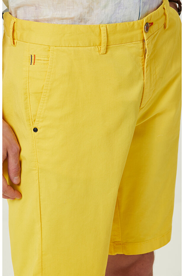 Sarı Duble Paça Şort - 4